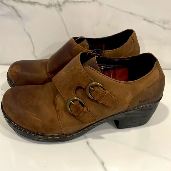 Born Shoes - Women's BOC Brown Leather Clog Shoe, Size 8